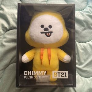 bt21 chimmy standing plush doll medium yellow